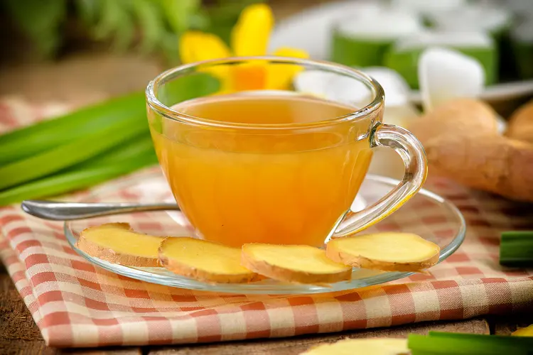 Warm ginger tea used to support digestion after spicy meals