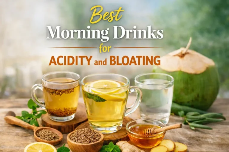 Best morning drinks for acidity and bloating with jeera water, lemon water, and ginger tea