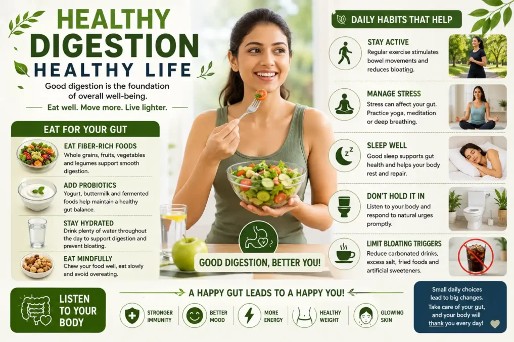 Foods That Stop Bloating Immediately at Home 6 healthy lifestyle habits that support digestion and reduce bloating naturally