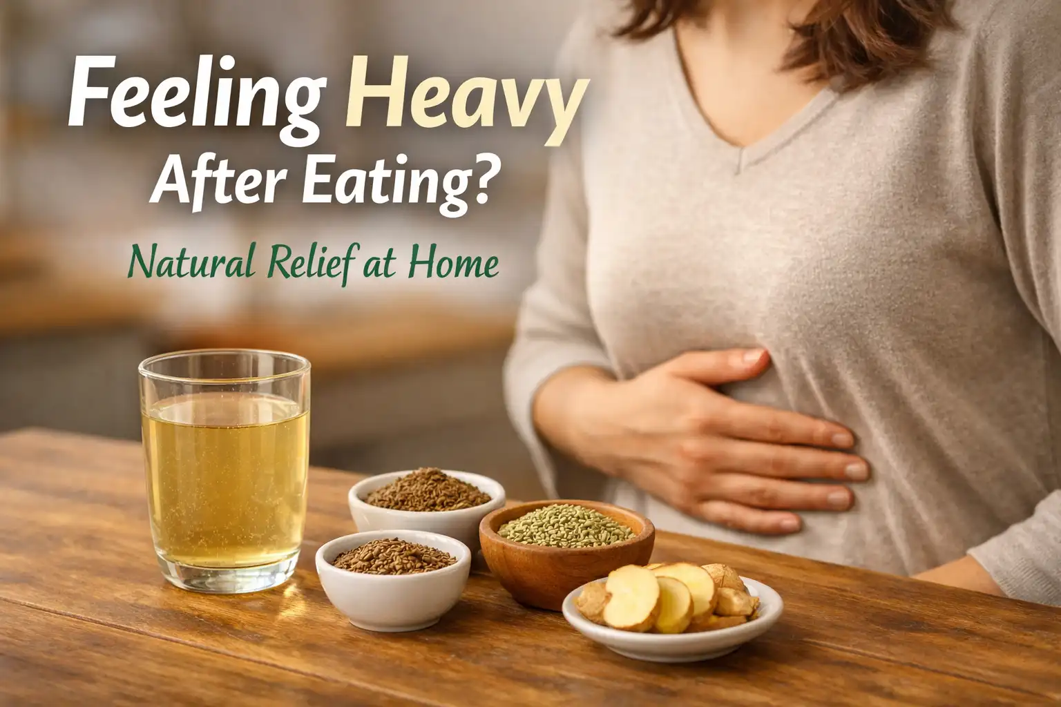 Home remedies for feeling heavy after eating with jeera water and natural ingredients