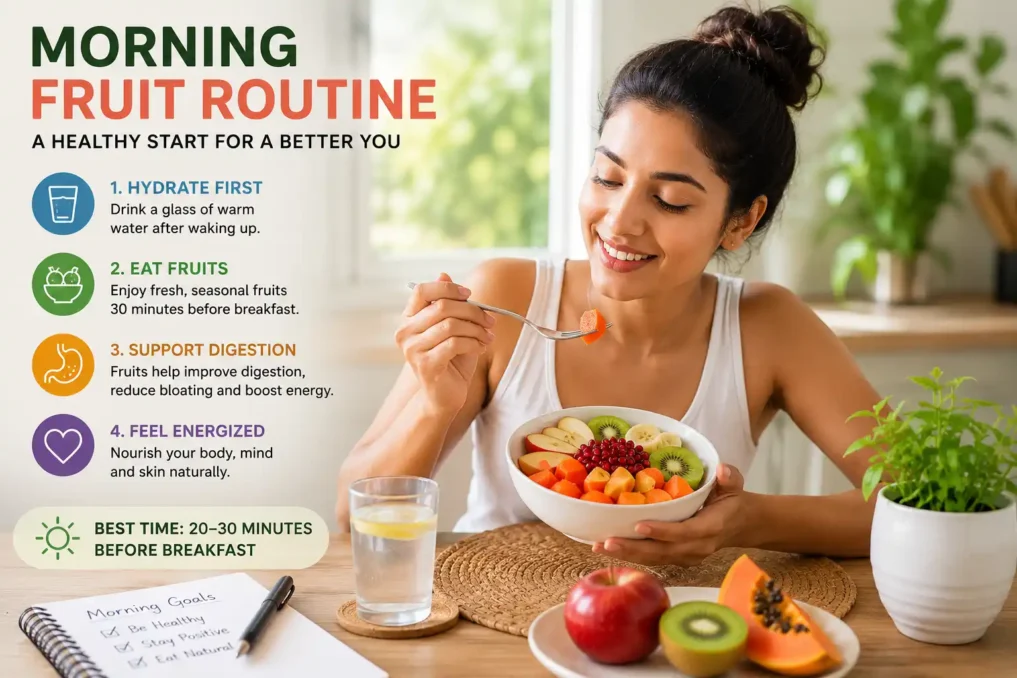 Best Fruits to eat on Empty Stomach 7 Healthy morning fruit routine with fresh fruits and water before breakfast