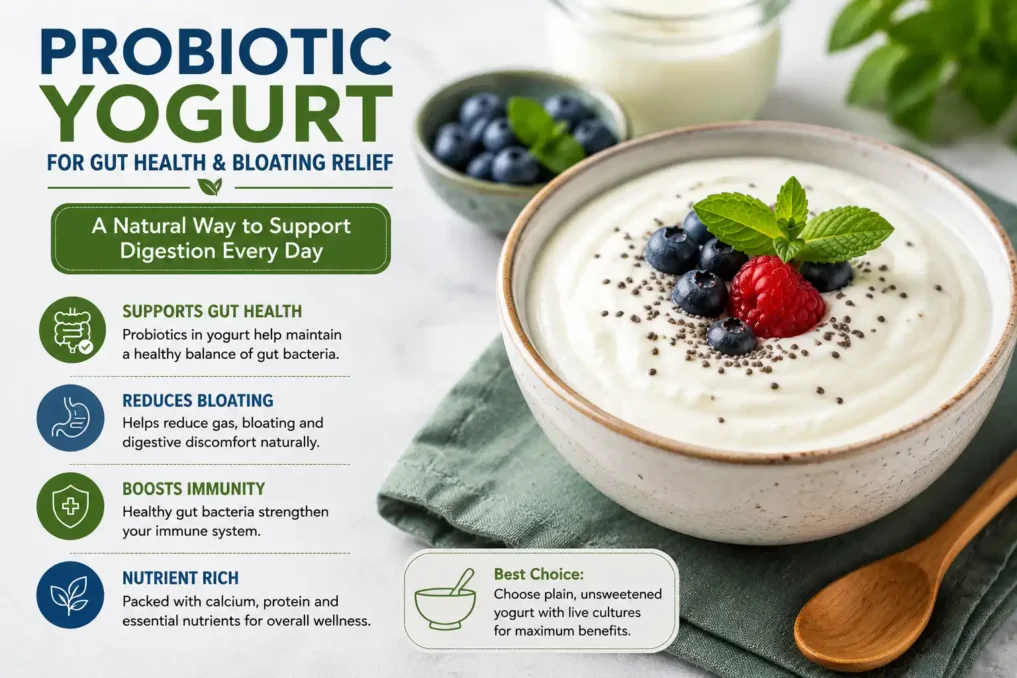 Foods That Stop Bloating Immediately at Home 2 probiotic yogurt for bloating relief and healthy digestion