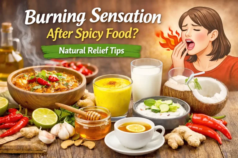 Natural remedies like milk yogurt honey and rice used to relieve burning sensation after spicy food