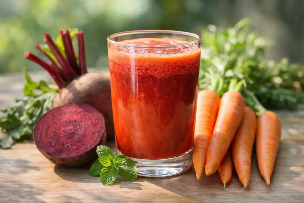 Morning Drinks for Glowing Skin 4 carrot and beetroot juice for glowing skin rich in antioxidants that support clear and radiant skin