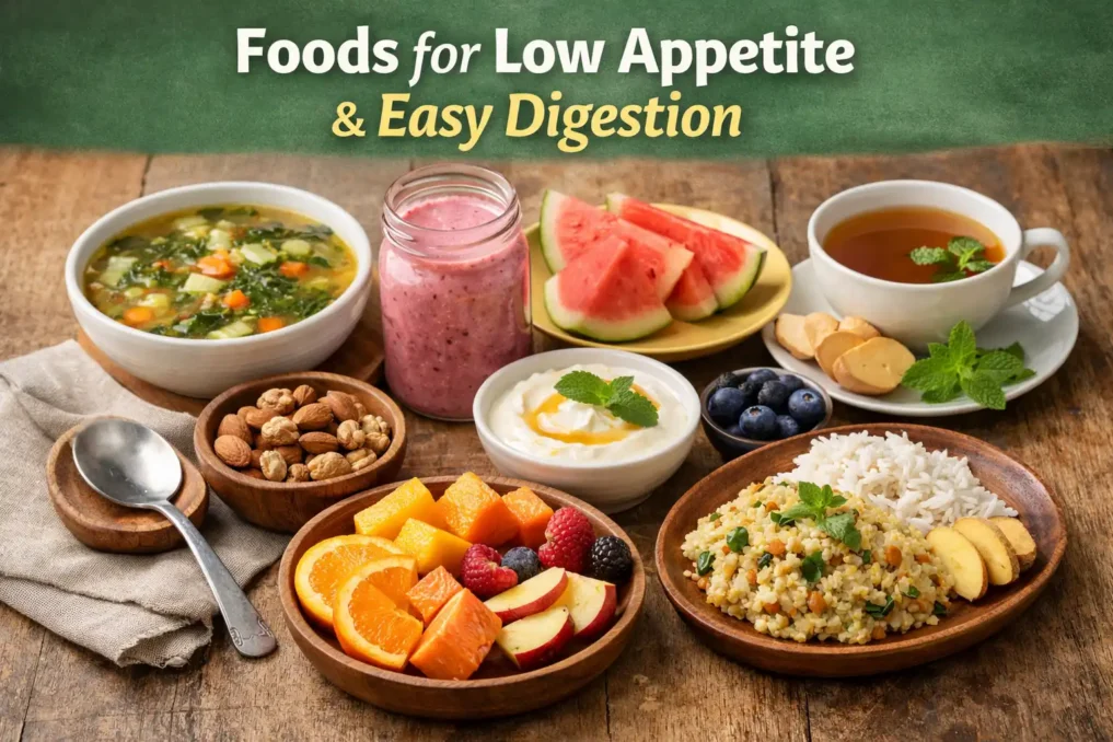 What to Eat When You Don’t Feel Hungry 3 foods for low appetite easy digestion including soup fruits yogurt and smoothies
