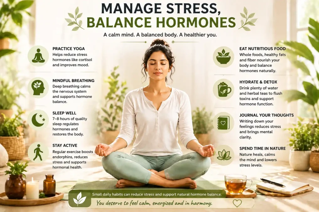 Natural ways to balance hormones in females through stress management yoga meditation and relaxation techniques